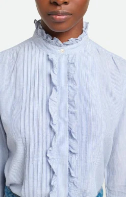 Vanessa Bruno | Nicolas Blouse - White/Blue -Clothing Shop 01W022643B.1665142949