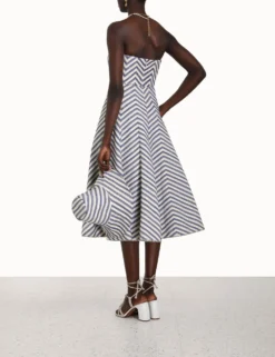Zimmermann | High Tide Laced Midi Dress - Navy/Cream -Clothing Shop 4.5474dhig.nvcms .navy cream stripe