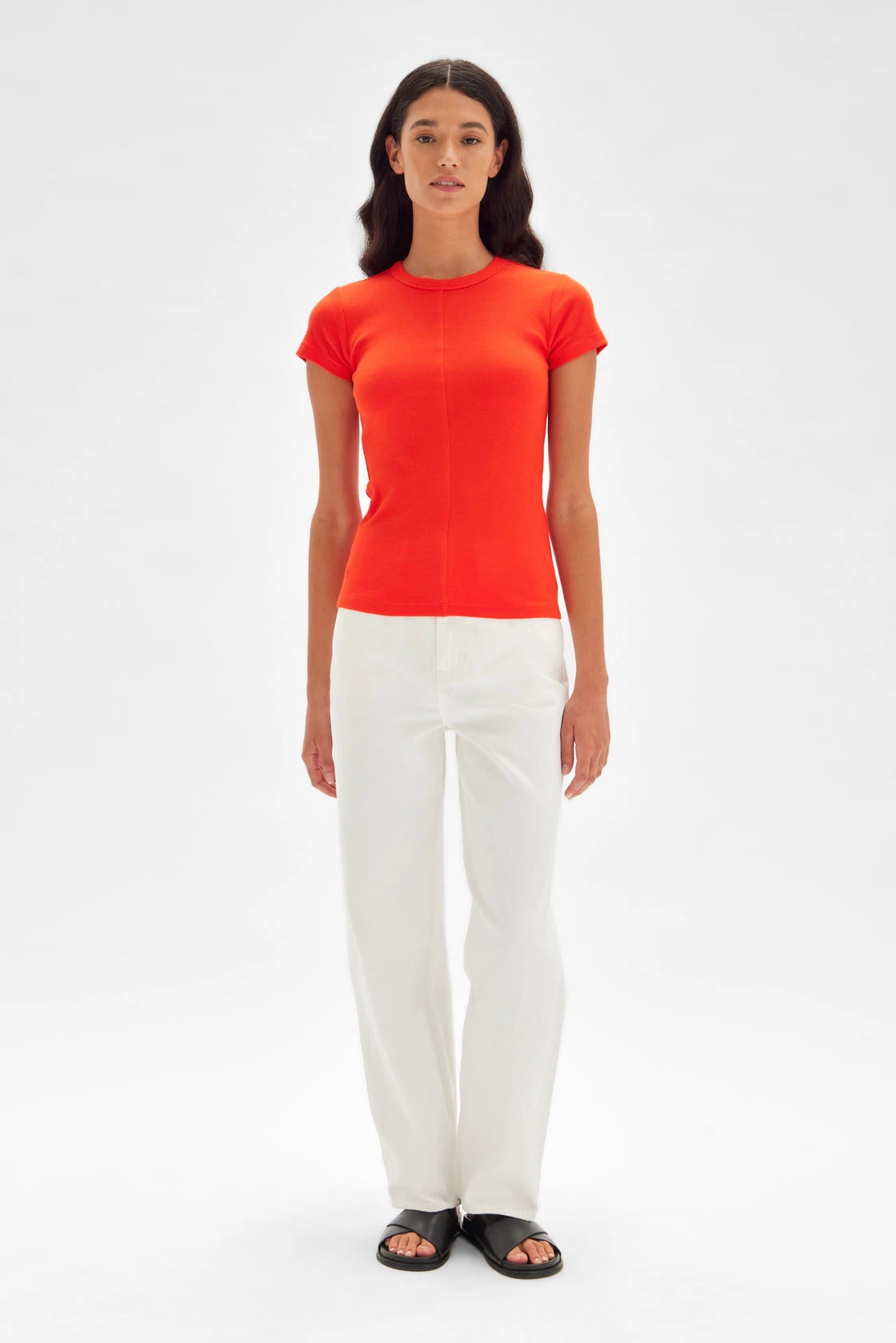 Assembly Label | Renn Organic Rib Tee - Flame 2 Assembly Label | Renn Organic Rib Tee - Flame - Image 2