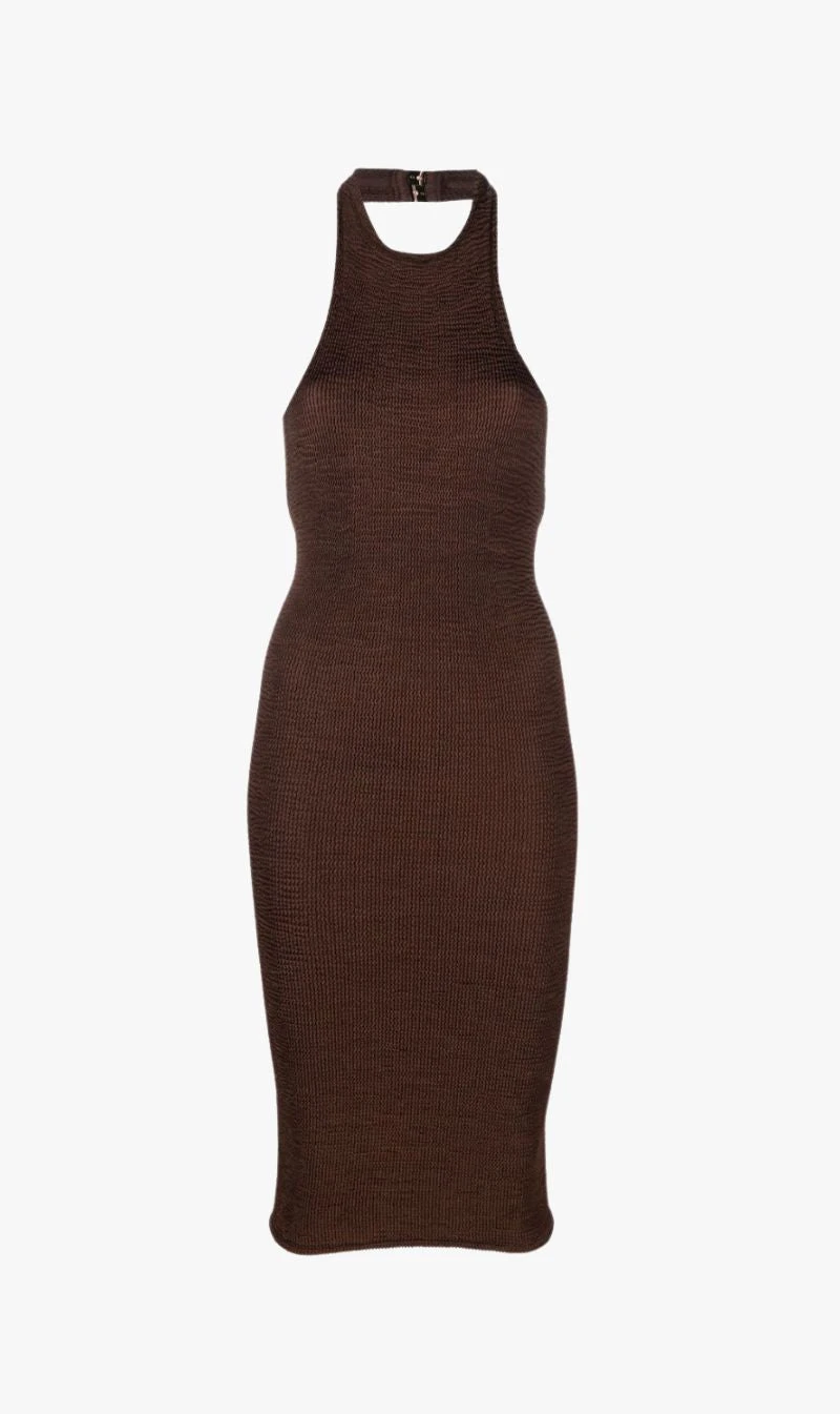 Hunza G | Polly Dress - Metallic Chocolate 1 Hunza G | Polly Dress - Metallic Chocolate