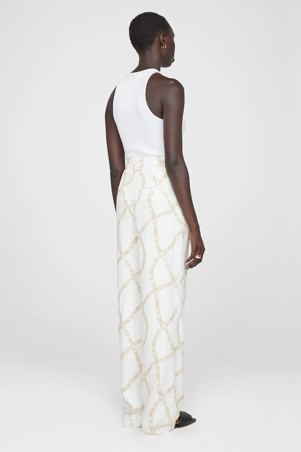 Anine Bing | Carrie Pant - Cream And Tan 3 Anine Bing | Carrie Pant - Cream And Tan - Image 3