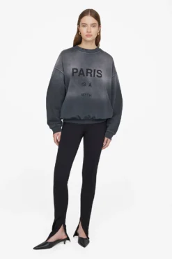 Anine Bing | Jaci Sweatshirt Myth Paris - Charcoal -Clothing Shop AB JACI SWEATSHIRT MYTH PARIS CHARCOALA 08 5225 010B 2112 1700x e2ea1883 f3d8 49fd b391 743189a132a4