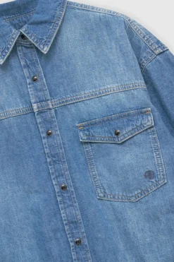 Anine Bing | Sloan Shirt - Panama Blue -Clothing Shop AB SLOAN SHIRT PANAMA BLUEA 07 3785 447 1 700x 6e7af108 079e 48e5 a1e5 b83deb698b72