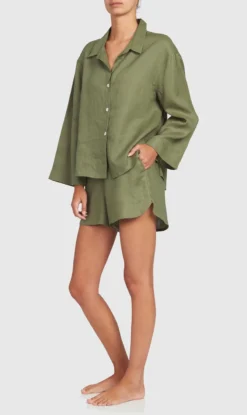 Jasmine And Will | Anjuna Linen Set - Olive