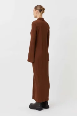 Camilla And Marc | Lumi Shirt Dress - Walnut -Clothing Shop C M CAMILLA AND MARC Lumi ribbed maxi shirt dress brown 4 1200x1800 2x 28e22809 a485 42e7 a738 bb757b93d333