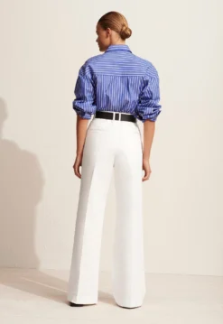 Matteau | Classic Stripe Shirt - Lapis -Clothing Shop Classic Stripe Shirt Lapis Stripe Summer Chino Lapis Stripe 4 5000x 7b7ef3df 1dd6 41bc b005 a7af3e260bc7