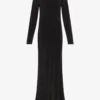 St Agni | Long Sleeve Bias Silk Dress - Black