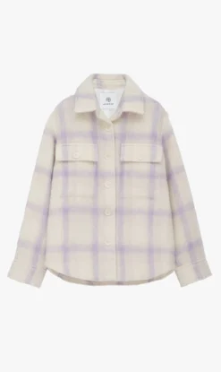 Anine Bing | Phoebe Jacket - Lavender And Cream Check