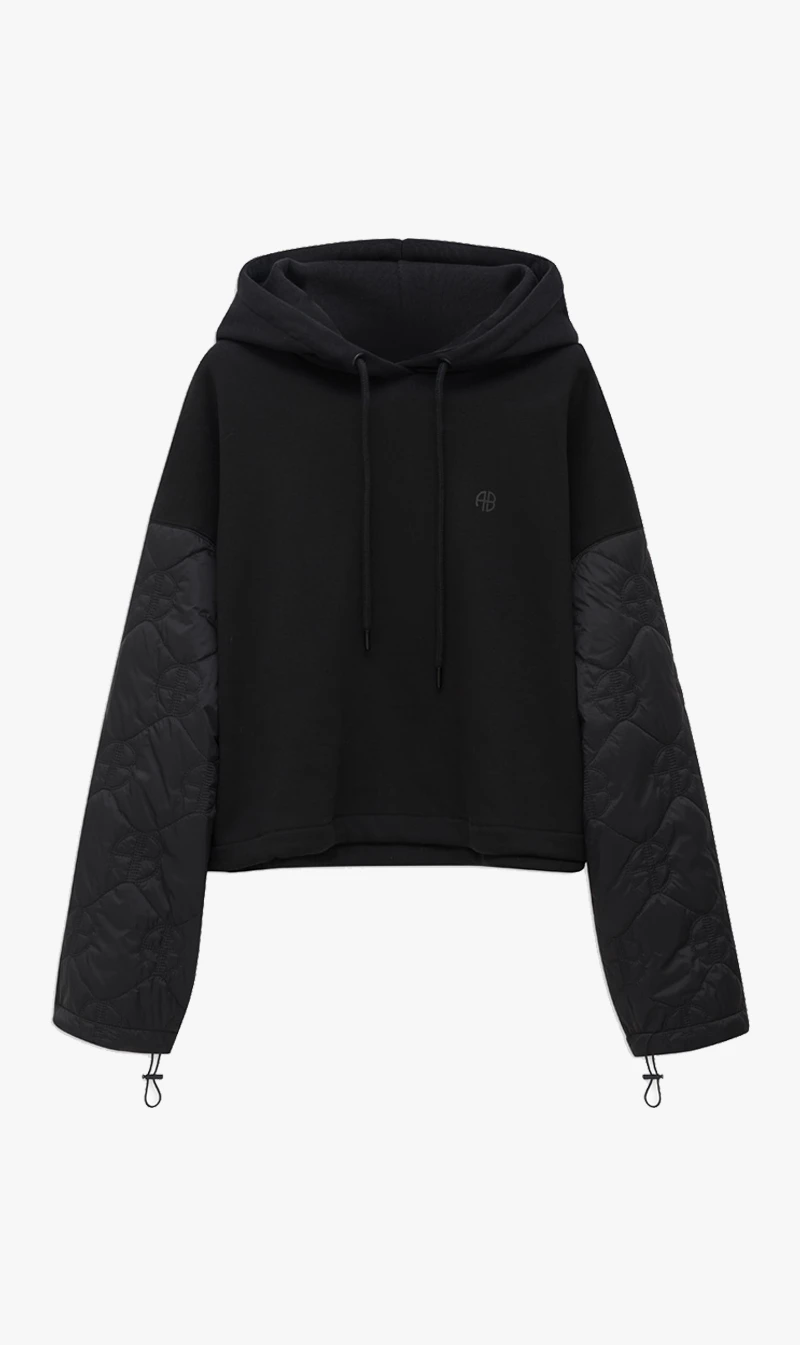 Anine Bing | Ardon Hoodie Monogram - Black 1 Anine Bing | Ardon Hoodie Monogram - Black