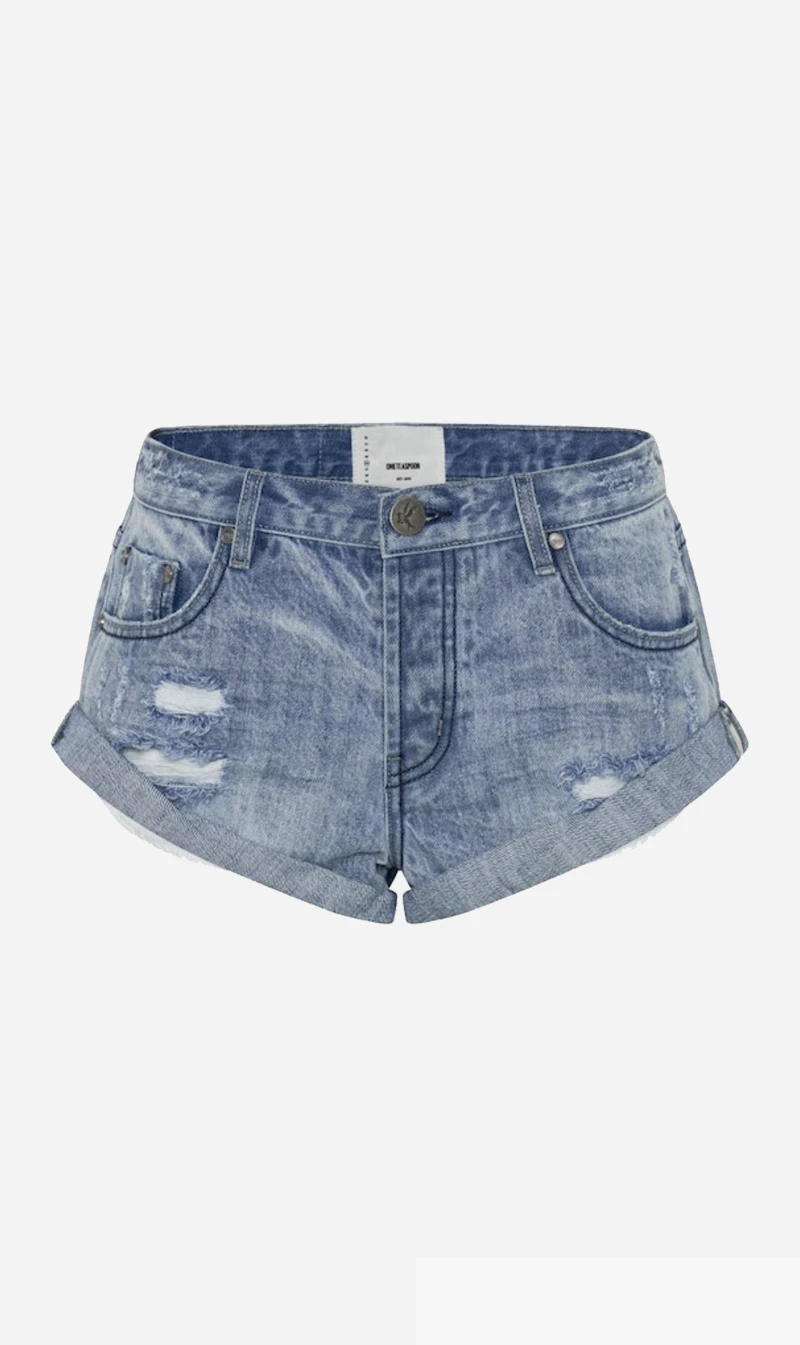 One Teaspoon | Bandit Low Waist Denim Short - Fresh Blue 1 One Teaspoon | Bandit Low Waist Denim Short - Fresh Blue