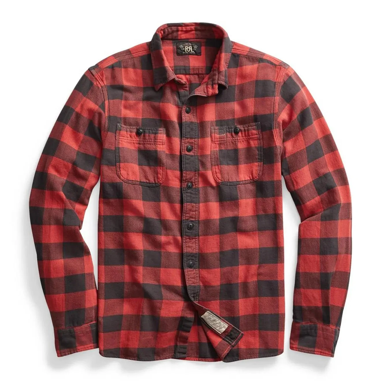 RRL By Ralph Lauren Farrell Workshirt Twill Plaid L/S Red / Black 1 RRL By Ralph Lauren Farrell Workshirt Twill Plaid L/S Red / Black