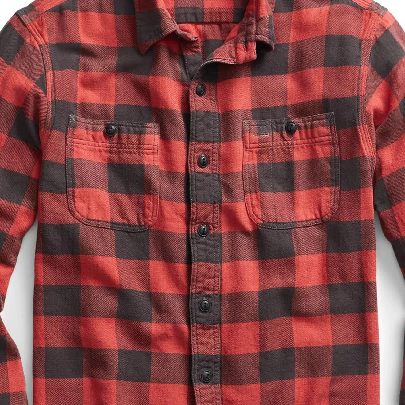 RRL By Ralph Lauren Farrell Workshirt Twill Plaid L/S Red / Black 3 RRL By Ralph Lauren Farrell Workshirt Twill Plaid L/S Red / Black - Image 3