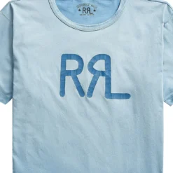 RRL By Ralph Lauren S/S Logo T-Shirt Surplus Blue -Clothing Shop RRL by Ralph Lauren SS Logo T Shirt Curplus Blue 16063 3