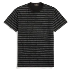 RRL By Ralph Lauren Indigo Striped Jersey T-Shirt Black Multi