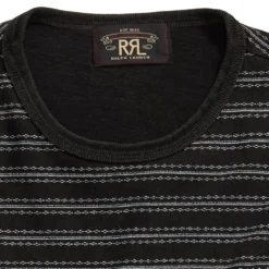 RRL By Ralph Lauren Indigo Striped Jersey T-Shirt Black Multi -Clothing Shop RRLbyRalphLaurenIndigoStripedJerseyT ShirtBlackMulti30076 3