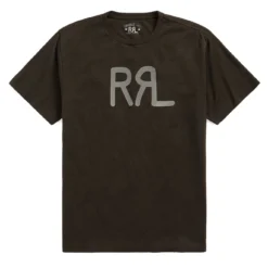 RRL By Ralph Lauren Logo Jersey T-Shirt Faded Black Canvas