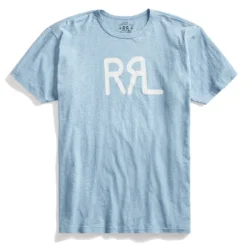RRL By Ralph Lauren Logo Jersey T-Shirt Heather Blue