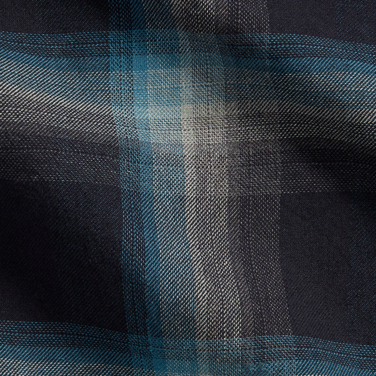 RRL By Ralph Lauren Plaid Jaspe Twill Camp Workshirt Black/Blue 4 RRL By Ralph Lauren Plaid Jaspe Twill Camp Workshirt Black/Blue - Image 4