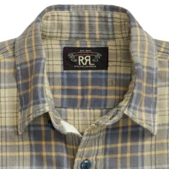 RRL By Ralph Lauren Plaid Twill Workshirt Faded Blue/Yellow -Clothing Shop RRLbyRalphLaurenPlaidTwillWorkshirtFadedBlueYellow 4