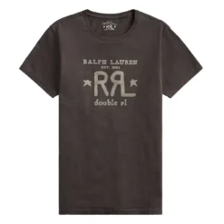 RRL By Ralph Lauren Graphic Logo T-Shirt Faded Black Canvas