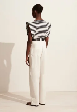 Matteau | Boat Neck Tee - Navy/White -Clothing Shop S20 BRETON BOAT NECK TEE UTILITY TROUSER NAVY WHITE 22526 Matteau D2 1397