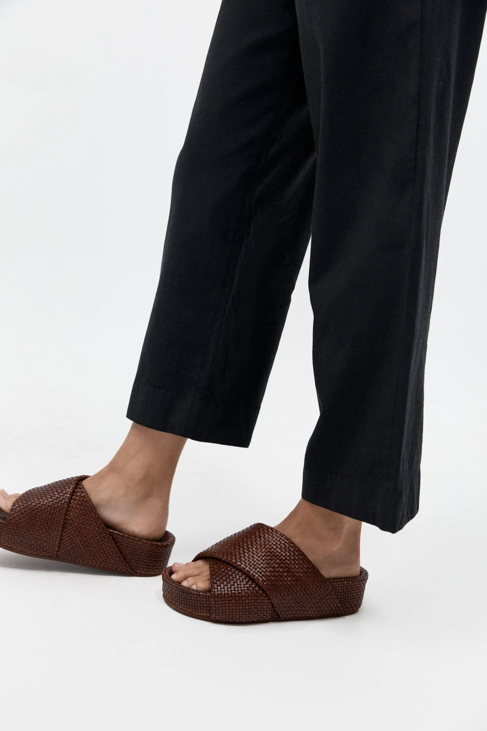 St. Agni | Woven Flatform Slide - Antique Tan 3 St. Agni | Woven Flatform Slide - Antique Tan - Image 3