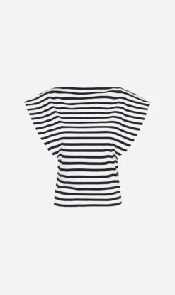 Matteau | Boat Neck Tee - Navy/White