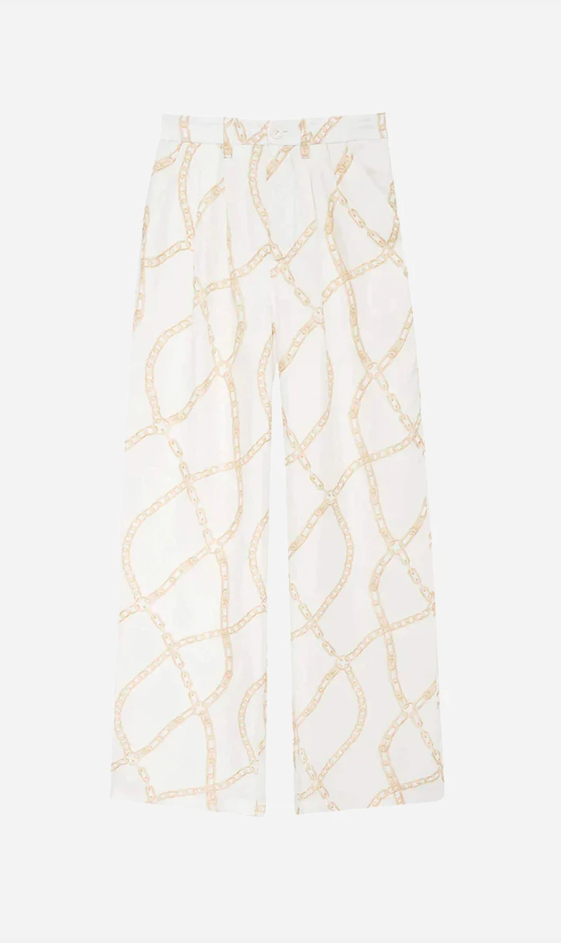 Anine Bing | Carrie Pant - Cream And Tan 1 Anine Bing | Carrie Pant - Cream And Tan