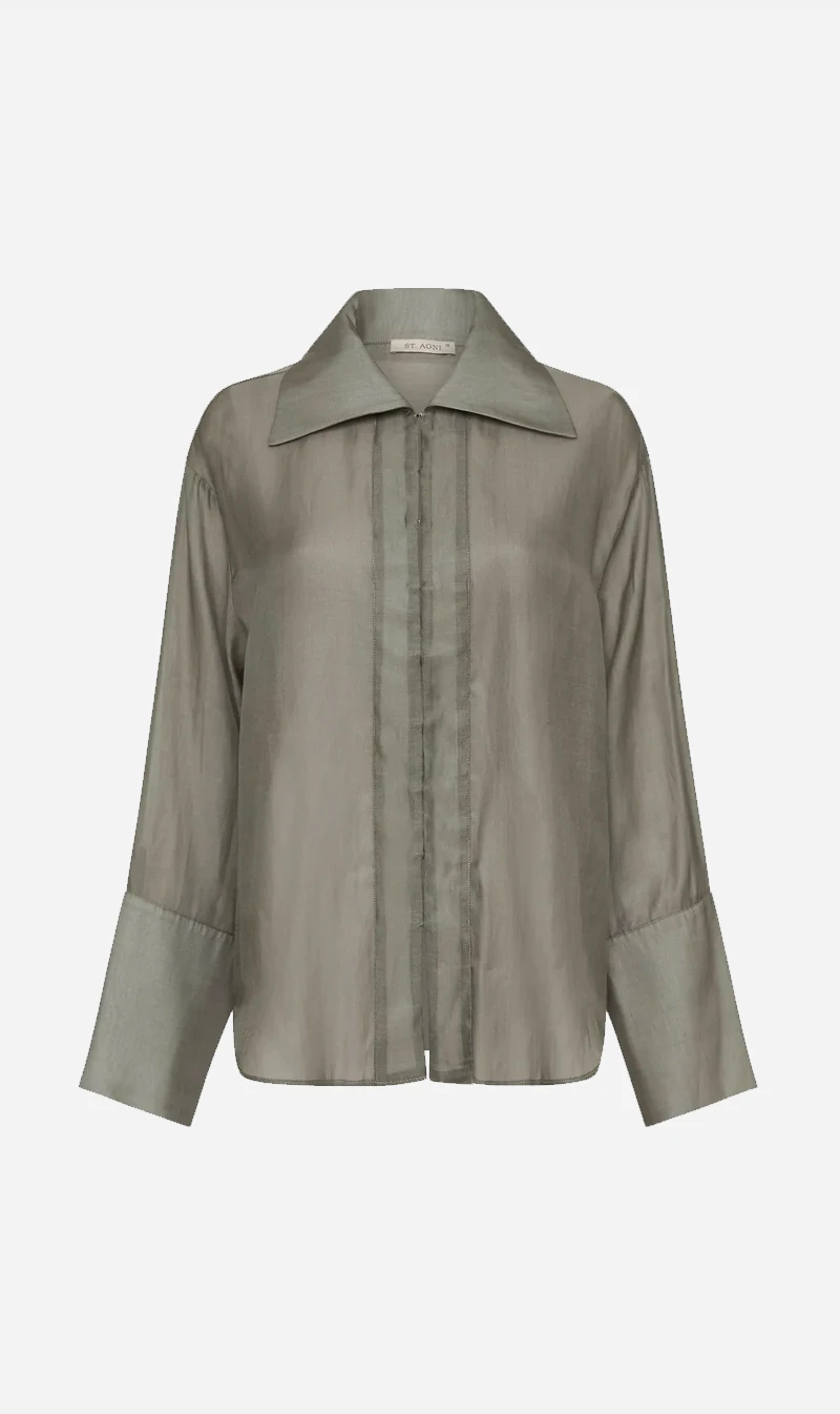 St Agni | Sheer Shirt - Castor Grey 1 St Agni | Sheer Shirt - Castor Grey