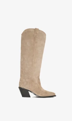 Anine Bing | Tall Tania Boots - Ash Grey Suede