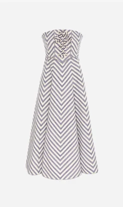 Zimmermann | High Tide Laced Midi Dress - Navy/Cream