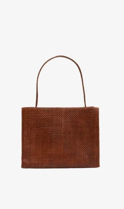 St. Agni | Woven Minimal Mini Tote - Antique Tan