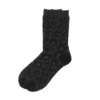 Rototo Pile Leopard Crew Socks Charcoal